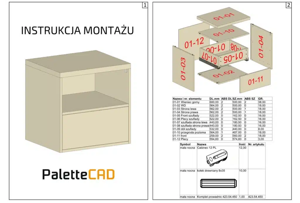 instrukcja montażu mebli palettecad